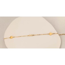 Βραχιόλι Σε Κίτρινο Χρυσό 14Κ Με Καρδιές και Άπειρο (BR111)